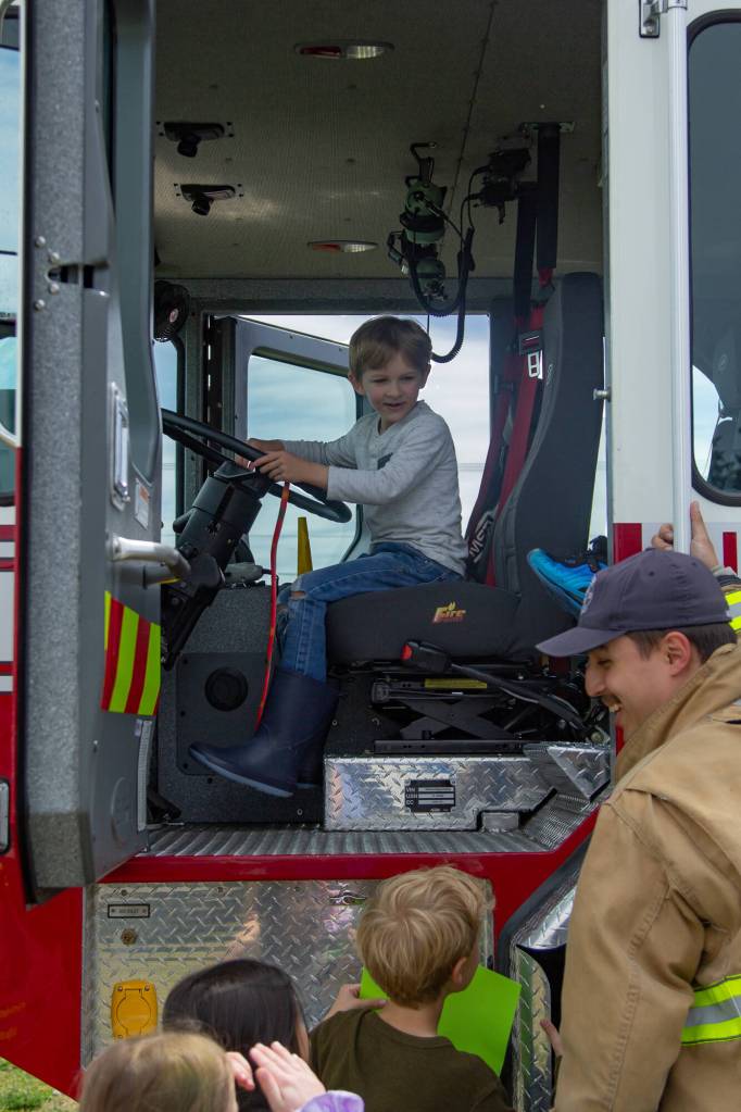 Photo by Caitlyn Anderson
William Griffith honks the horn of an E-ONE ARFF at the Touch-a-Truck event.