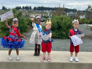 Tiny Royalty (ages 3-4) are, from left, Tiny Princess Laylani Muñoz, Tiny Miss Pioneer Way Lola Rae Taylor, Tiny Mr. Pioneer Way Callum Webb and Tiny Prince Knox Smith.