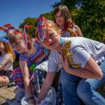 A girl with a lizard fit right in the Fourth of July parade and celebration at Maxwelton. (Photo by David Welton)
