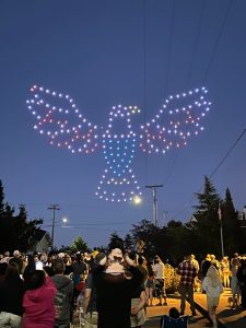 Photo by Craig Cyr
Drones lit the night sky in Langley in lieu of a traditional fireworks display.