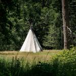A tipi is one of the unique structures campers can rent at Wild Hearts on Whidbey, a South Whidbey events venue. (Photo by David Welton)