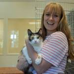 Karina Andrew holds rescue cat Cyprus. (Photo by Caitlyn Anderson)