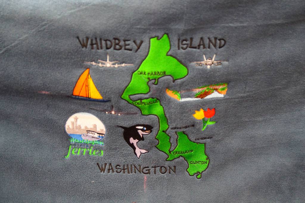 Whidbey Island embroidery by Roppos Wood Engraving. (Photo by Luisa Loi)