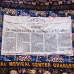 A Whidbey News-Times Sound Off piece was turned into fabric for a special blanket. (Photo by Luisa Loi)