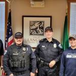 The Langley Police Department. From left, Police Chief Tavier Wasser, Officer Austin Proffitt, Officer Charles Liggitt and Officer Nick Hathaway. (Photo provided)
