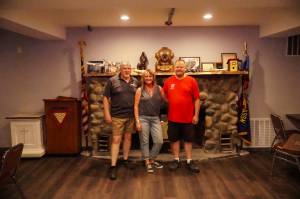 Ferron Rice, Sherri Marsolk & Brent Hundley of the Fleet Reserve Association Branch 97 pose at the Crows Nest Lounge on 8th Ave. (Photo by Sam Fletcher)