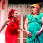 Randa (played by Micki Gibson, on the right) impersonates Marlafayes ex husband as Jinx (played by Rachel Warner) reacts. (Photo by Luisa Loi)