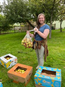 Photo provided
Woodhaven junior Maggie Hogan holds a bag of apples.