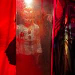 Pennywise lurks behind glass at Return of Frightville in Oak Harbor. (Photo by Cackles the Clown)