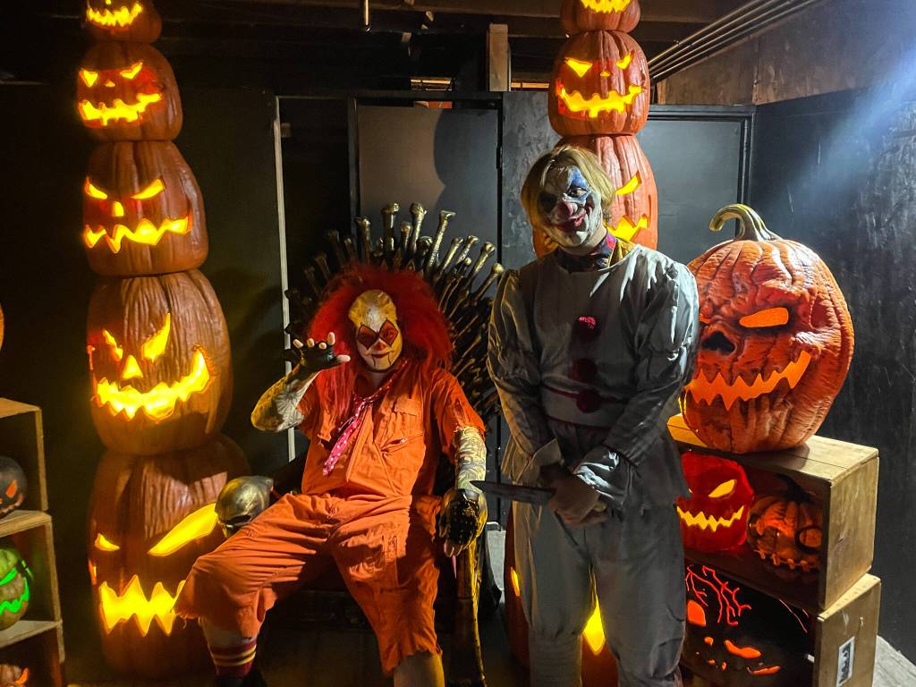 Cackles the Clown (left) and Sam Fletcher pose at Return of Frightville. (Photo provided)