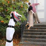 (Photo by Luisa Loi)
Barbara and Adam Maitland run away from a sandworm, seeking shelter at the Coupeville United Methodist Church.
