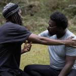 (Photo courtesy of Chronically UnderTouched Project)
Dark and Tender Director Aaron Johnson, right, led fellow Black men in exploring platonic touch during a retreat held earlier this year at the Whidbey Institute.