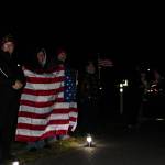 Members of the Veterans of Foreign Wars show support during the procession of Lt. Serena Dug Wileman on Monday. (Photo by Sam Fletcher)