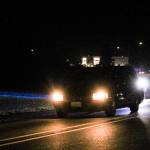 The hearse carrying Lt. Serena Dug Wileman arrived to Whidbey on Monday. (Photo by Sam Fletcher)