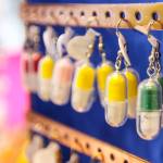 (Photo by Luisa Loi)
Pill earrings are some of the unusual earring charms that can be found at Roman-Rocks Jewelry.