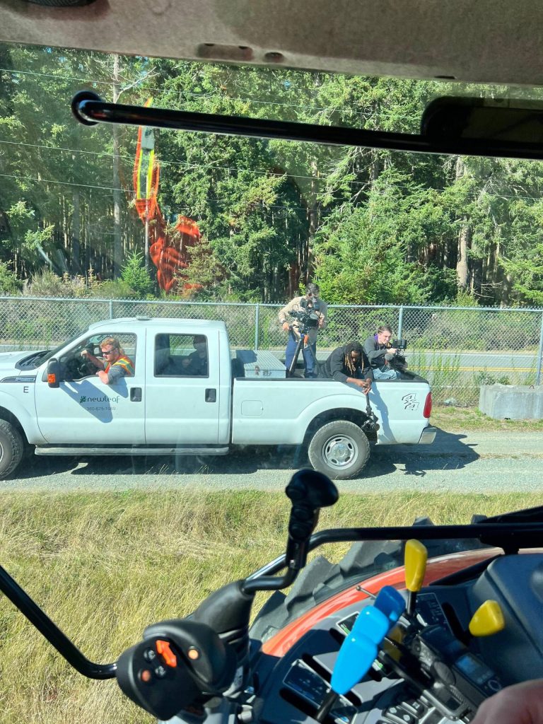 The Working on Whidbey crew films on Navy Air Station Whidbey Island for a future episode. (Photo provided)