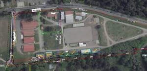 This map of the Whidbey Island Fairgrounds shows the Port of South Whidbeys boundaries, outlined in red. Concession stands, at far left, are not fully on the property.