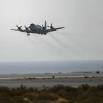 A U.S. Navy EP-3E Airborne Reconnaissance Integrated Electronic System (ARIES) II, assigned to the World Watchers of Fleet Air Reconnaissance Squadron 1 (VQ-1), transits within the U.S. 5th Fleet area of operation. (Photo provided)
