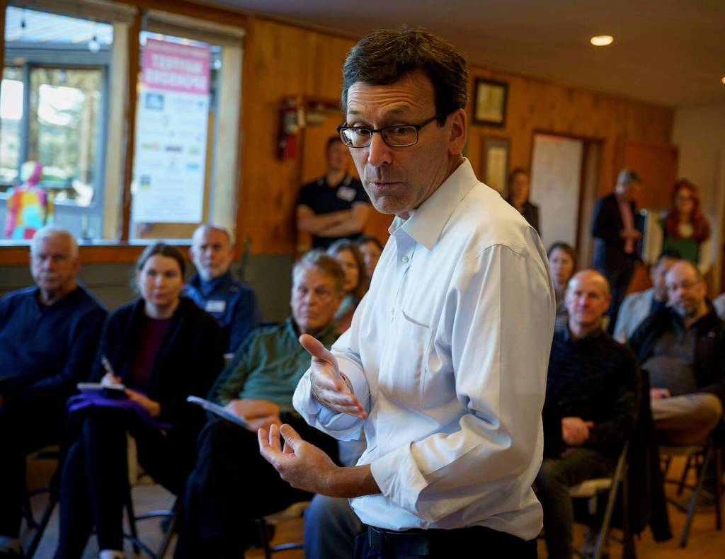 Photo by David Welton
Bob Ferguson addressed local leaders and elected officials at Clinton Community Hall Wednesday.