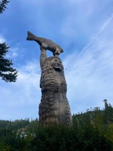 The Maiden of Deception Pass statue, representing a woman called to the sea and providing abundance, stands at Rosario Beach. (Photo by Sam Fletcher)