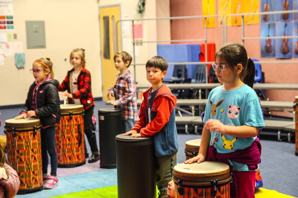Photo by Luisa Loi
Broad View Elementary students play the Tubano drums to celebrate Martin Luther King Jr.