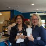 Photo by Caitlyn Anderson
Payton, left, and Stephanie Osborne pose for a picture with their recently purchased scones at Jupiter Coffee.