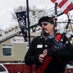 Photo by Sam Fletcher
Don Scoby, author of The Shanty Piper plays at the Veterans Day Parade in Oak Harbor.