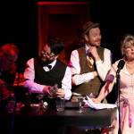 (Photo by Whidbey Island Center for the Arts)
From left, Tony Brewer (Foley Artist), Zachary Schneider (Foley Assistant), Orson Ossman (writer/director) and Suzi Dixon (Karen Flemming) on the WICA stage.