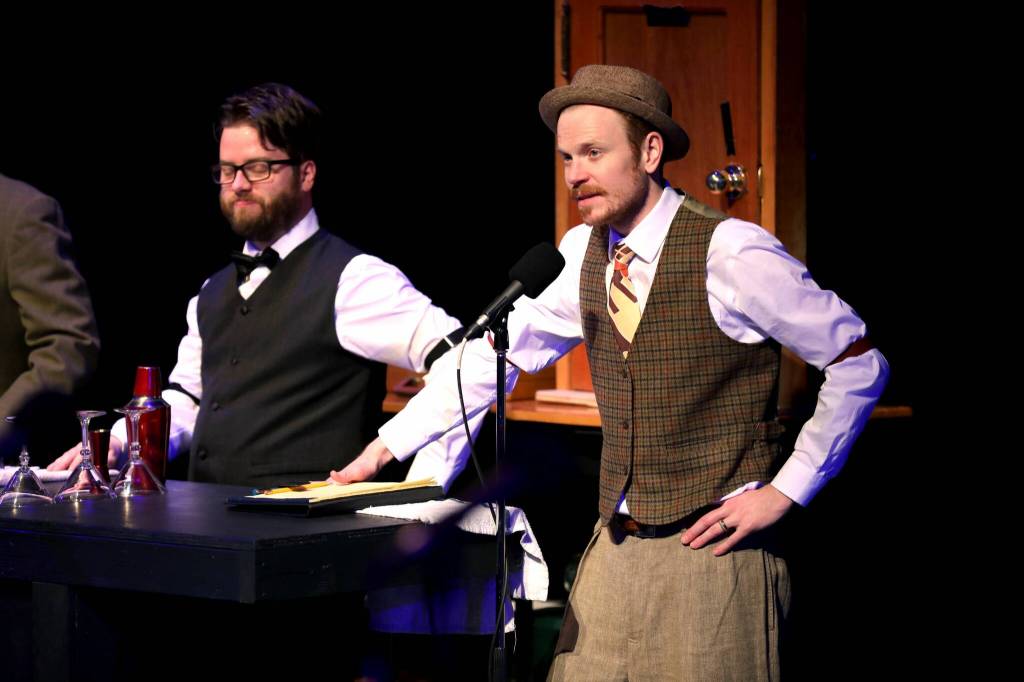 (Photo by Whidbey Island Center for the Arts)
Zachary Schneider, left, plays a Foley Assistant and Orson Ossman is the plays writer and director.