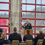 (Photo provided)
South Whidbey Fire/EMS Assistant Chief Terry Ney at his retirement ceremony. Neys last day on the job was Jan. 31.