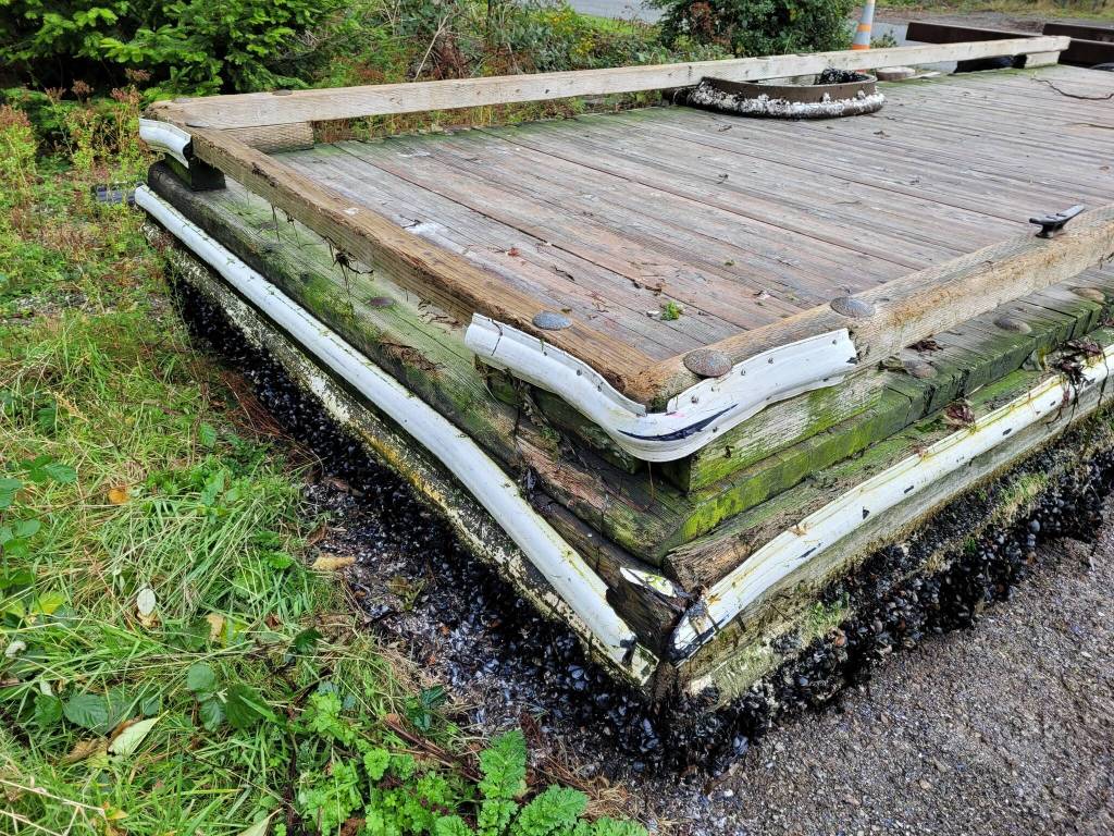 (Photo provided)
Old and battered boarding floats at Possession Beach Waterfront Park in Clinton are due for a replacement.