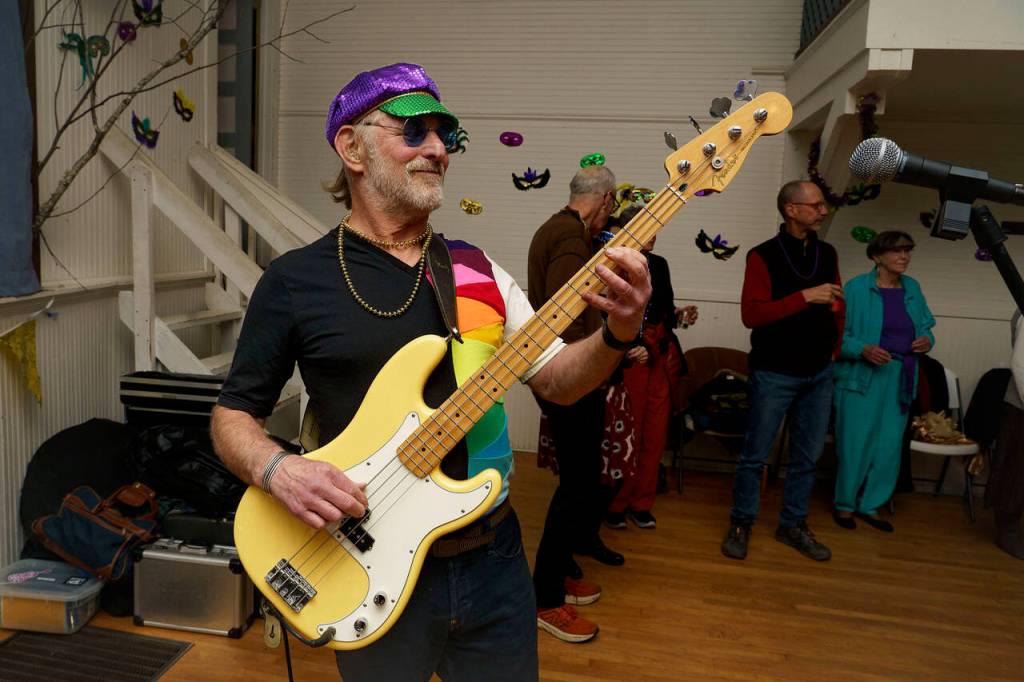 Paul Sherman plays bass guitar for Ken Pickard and Zydeco Explosion.