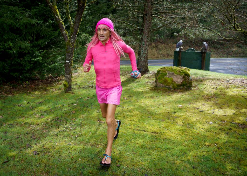 Photo by David Welton
Willow Dolde is an ultra marathoner who is well known on South Whidbey for running trails and roads dressed in pink.