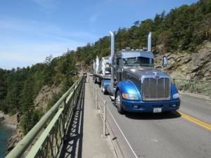 Photo by Robert Sweeton
A heavy truck passes over Deception Pass Bridge.