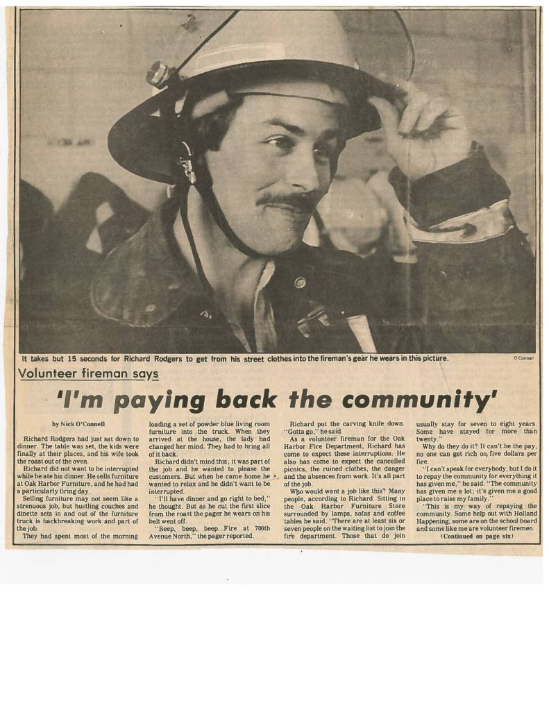 A newspaper story featuring a young Rich Rodgers.