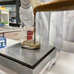 (Photo by Brittany Jones)
After shucking the clams at the lab in Shoreline, scientists blend them up into a shellfish smoothie to analyze the levels of toxins in the clams tissue.