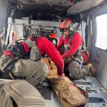 Photo provided by the Navy
A Navy SAR crew rescued an Army man after a mountain training accident.