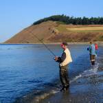 Photo by David Welton
Fishermen cast for salmon at Ebeys Landing in Central Whidbey.
