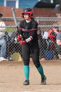 Teagan Calkins and her weapon of choice. (Photo by John Fisken)