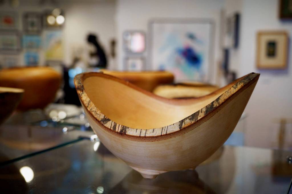 (Photo by David Welton)
Woodturner Jim Short uses natural materials found on Whidbey for his art.