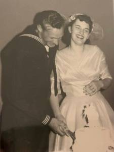 Norm and Gerry Haveman on their wedding day in June 1955.