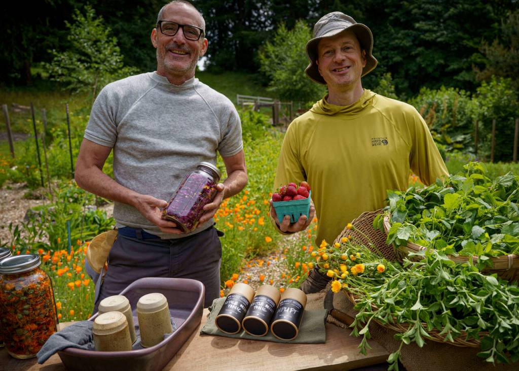 Photo by David Welton
Sean Wilson and Mike Gerhardt sell tea mixes through their business, Wilhardt Woods.