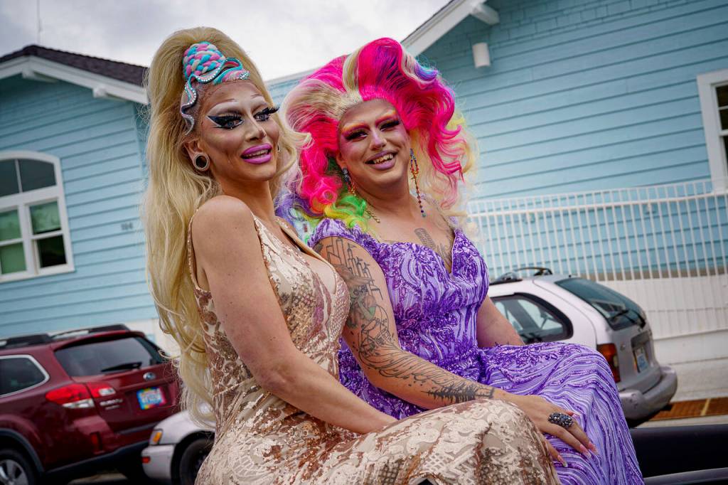 Drag queens provided entertainment at the festival afterwards.