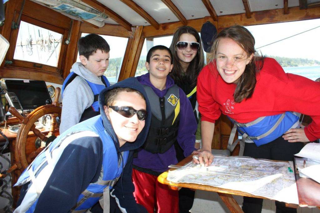 Middle school students smiled aboard Cutty Sark (Photo provided)