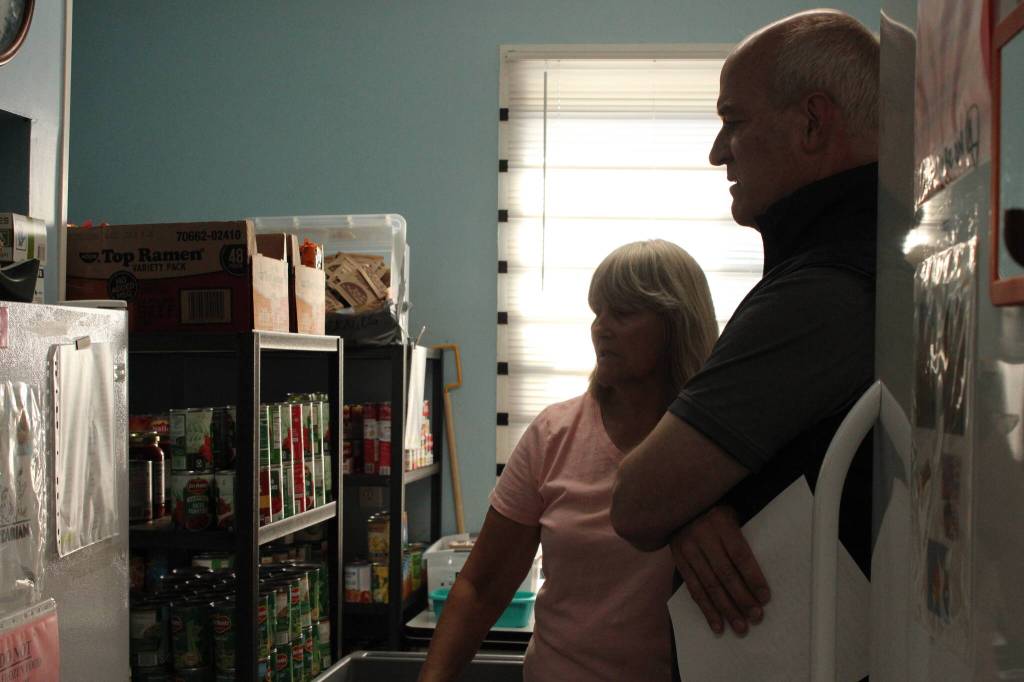 Larsen and Wieman tour the Help House (Photo by Allyson Ballard)