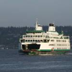 Washington State Ferries said it would deploy its new electric ferries first on the Mukilteo-Clinton run. The short route is currently served by diesel ferries like the Tokitae, seen here approaching Whidbey Island (Photo by Tom Banse)