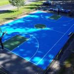 Photo courtesy of South Whidbey Parks and Recreation 
An aerial view shows the newly resurfaced basketball court in South Whidbey Community Park.