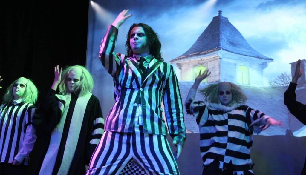 (Photo by Marina Blatt) Beetlejuice sings and dance in sync with his clones.