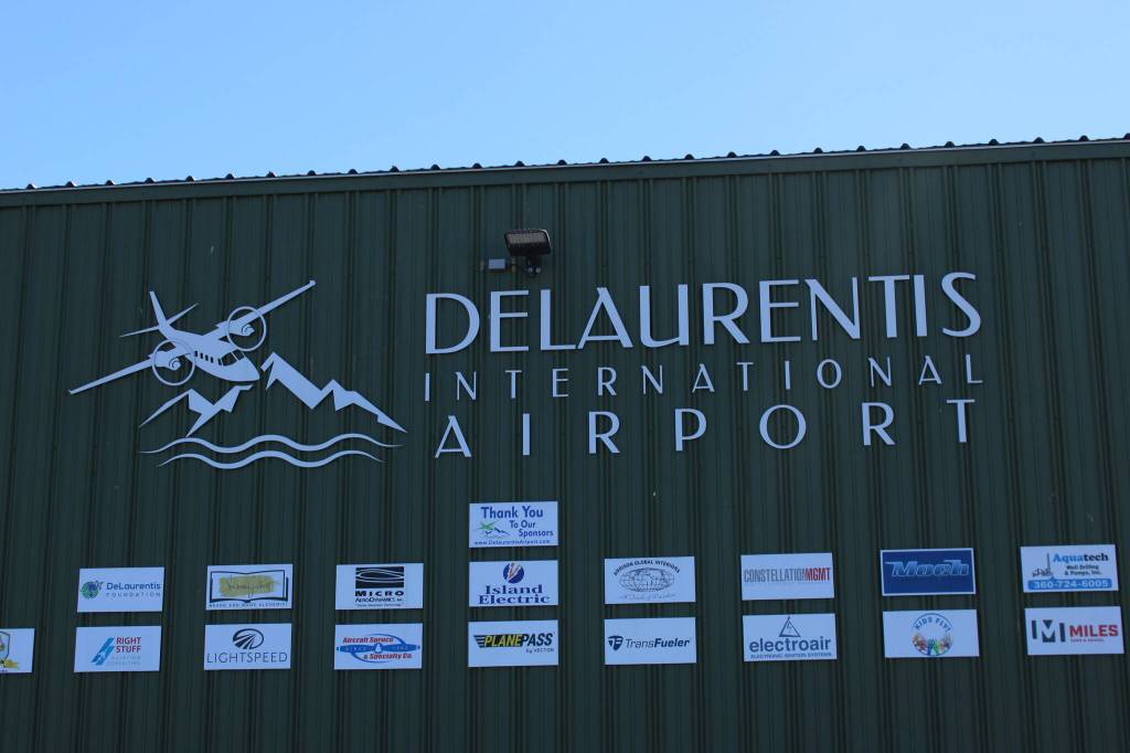 The airports sign and the sponsor wall of fame underneath (Photo by Allyson Ballard).