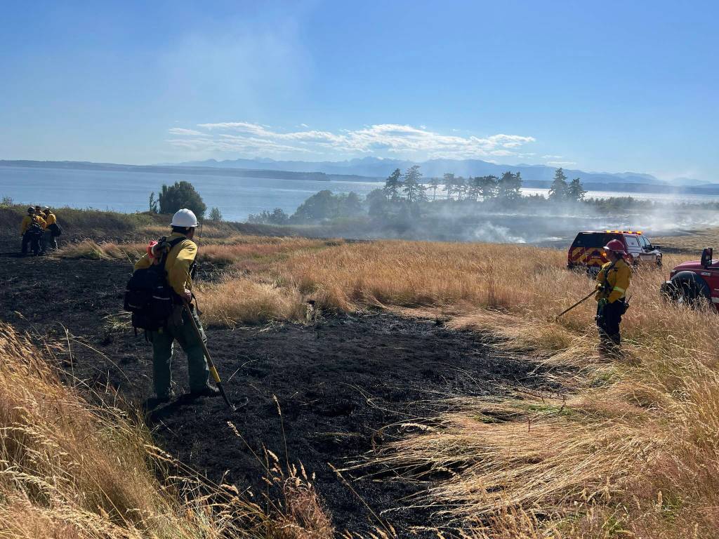 (Photo courtesy of Central Whidbey Island Fire and Rescue). A 15-acre brush fire scorched a Freeland property Wednesday.